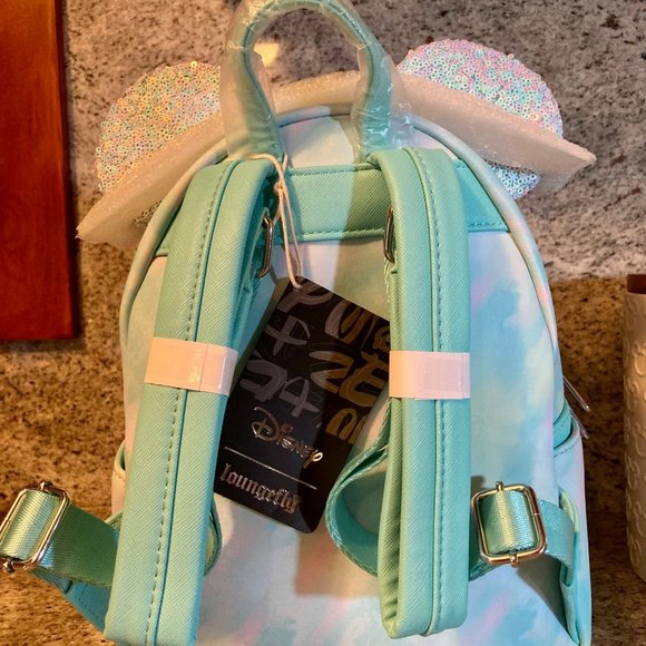 Loungefly Disney Minnie Mouse Sequin Bow Mini Backpack - Picture 3 of 5